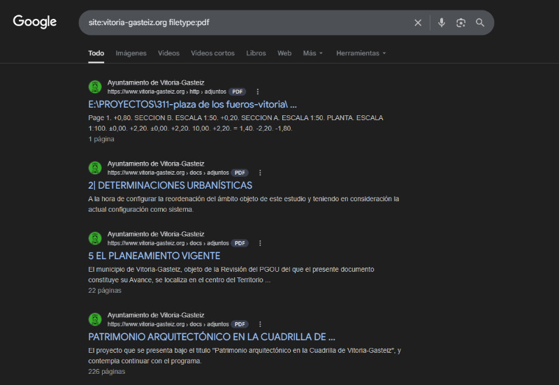 Google Dorking filetype site