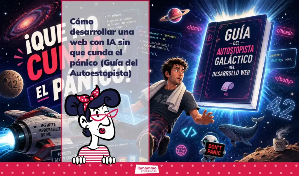 Cómo desarrollar una web con IA sin que cunda el pánico (Guía del Autoestopista)